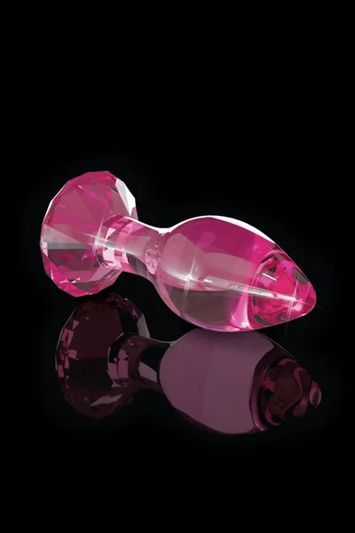 Pipedream 3.6" Icicles Pink Glass Butt Plug with Round Cut Base — image 5 of 9