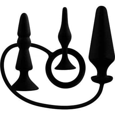Back Up Silicone Butt Plug Kit Set Black