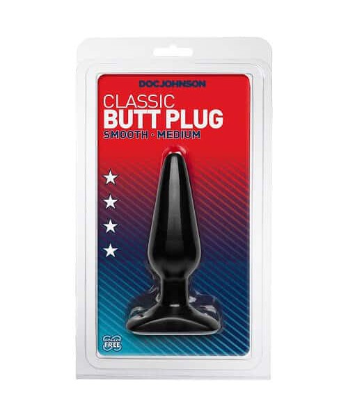 Doc Johnson Classic Butt Plug - Medium Black