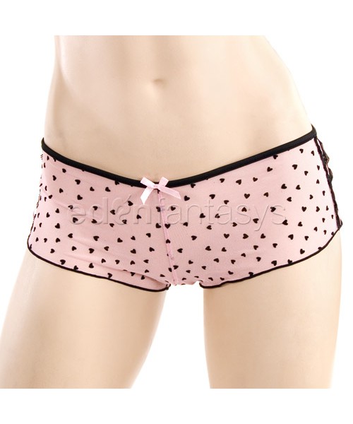 Heart mesh bra with tanga shorts