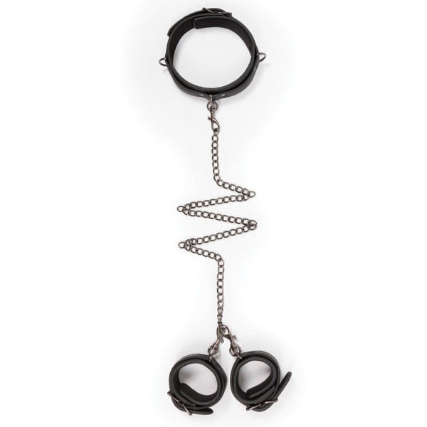 Easy Toys Faux Leather Collar with Handcuffs