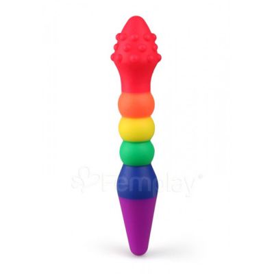 Rainbow Dildo Knob Job