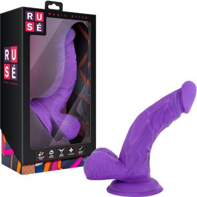 RUSE Magic Stick Real Feel Gspot Pspot Stimulation Dong with Suction Cup