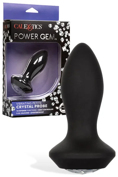 California Exotic Vibrating 3.75" Silicone Butt Plug with Gem Base Control — image 13 of 24