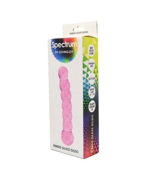 Spectrum Ribbed Glass Dildo