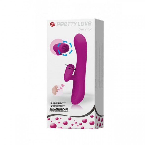 Pretty Love Rechargeable Rabbit with Clit Spinner - Derrick