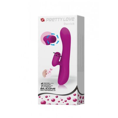 Pretty Love Rechargeable Rabbit with Clit Spinner Derrick