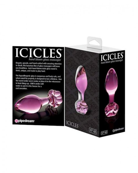 Icicles No 48 Medium Glass Flower Butt Plug 3 Inch