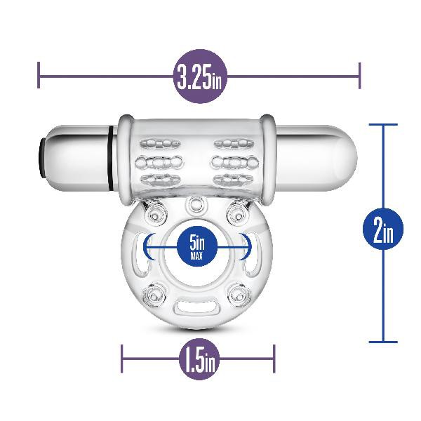 Stay Hard 10 Function Vibrating Mega Bull Ring Clear