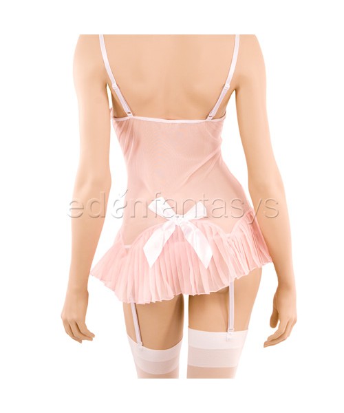 Pleated chemise and thong