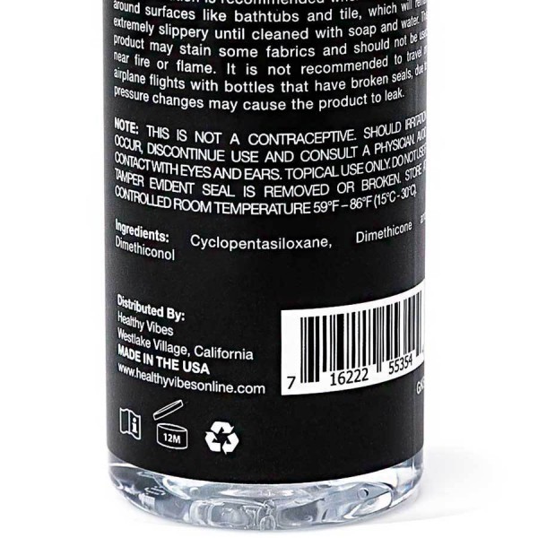 Silicone Based Sex Lube Black Label Lubricant by Healthy Vibes