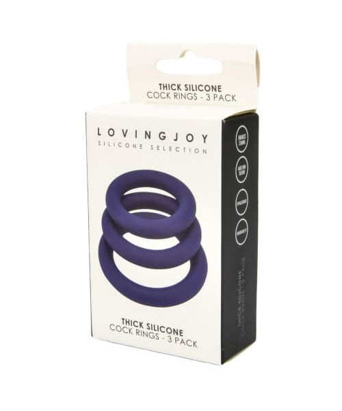 Loving Joy Thick Silicone Cock Rings 3 Pack