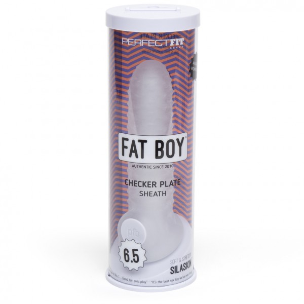 Perfect Fit Fat Boy Checker Textured 6.5 Inch Penis Sleeve with Ball Loop
