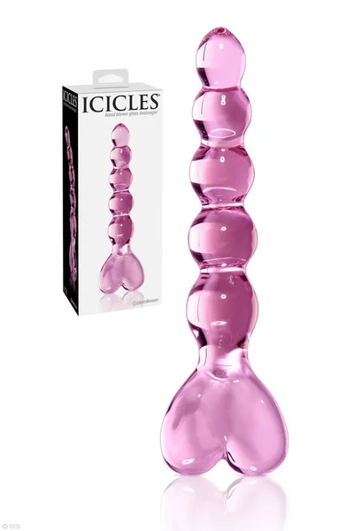 Pipedream 6" Noduled Glass Dildo with Heart Handle — image 3 of 8