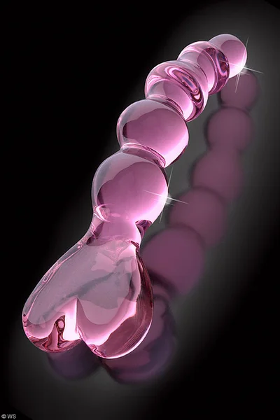 Pipedream 6" Noduled Glass Dildo with Heart Handle — image 4 of 8