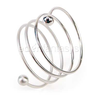 Silver spiral cock ring