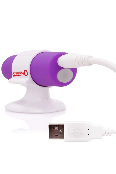 Screaming O Charged Positive 3.9" Bullet Vibrator with Finger Cradle/Charge Stand — image 7 of 8