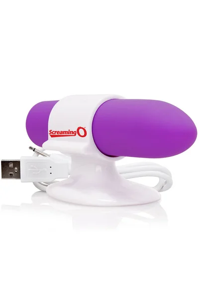 Screaming O Charged Positive 3.9" Bullet Vibrator with Finger Cradle/Charge Stand — image 6 of 8