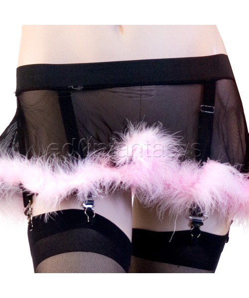 Marabou trimmed skirt set