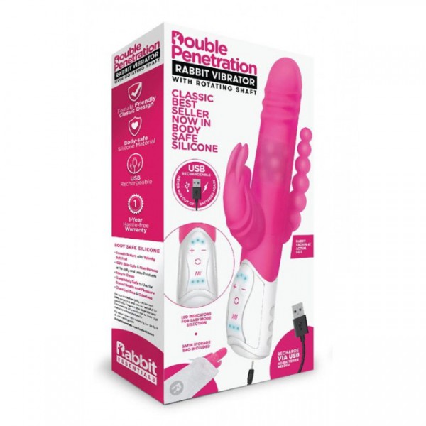 Rabbit Essentials Rechargable Double Penetration Rabbit