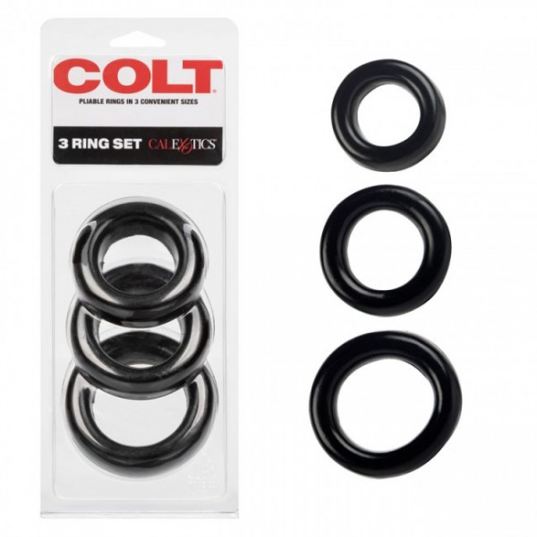 COLT 3 Ring Set - Black Pliable Rubber