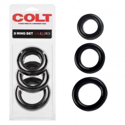 COLT 3 Ring Set Black Pliable Rubber