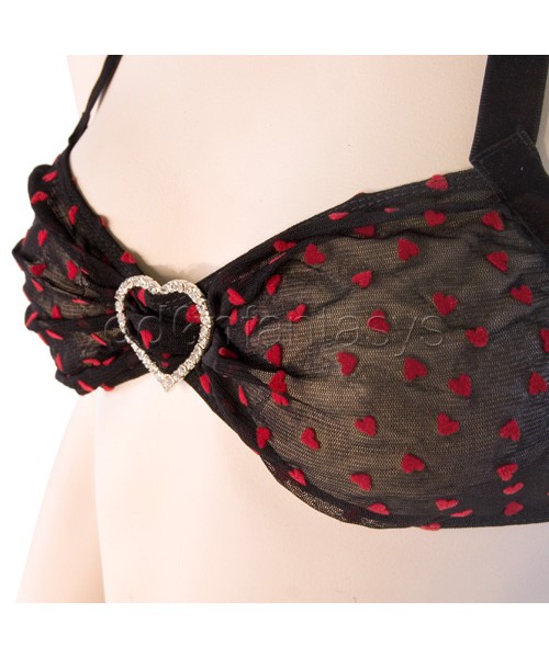 Flocked heart bikini