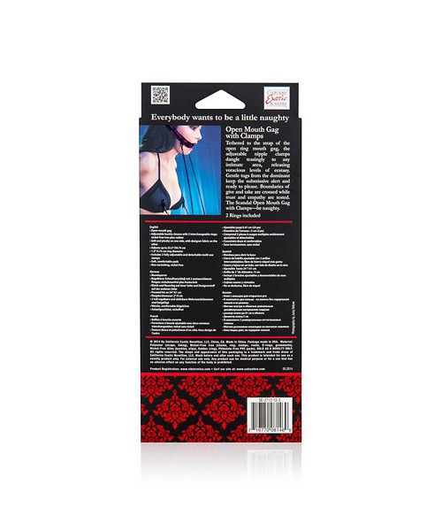 Scandal Open Mouth Gag With Clamps