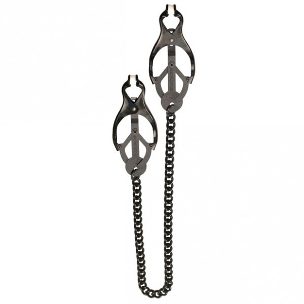Spartacus Butterfly Style Nipple Clamps w/Chain - Black