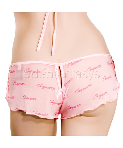 Coquette print bikini and tanga shorts
