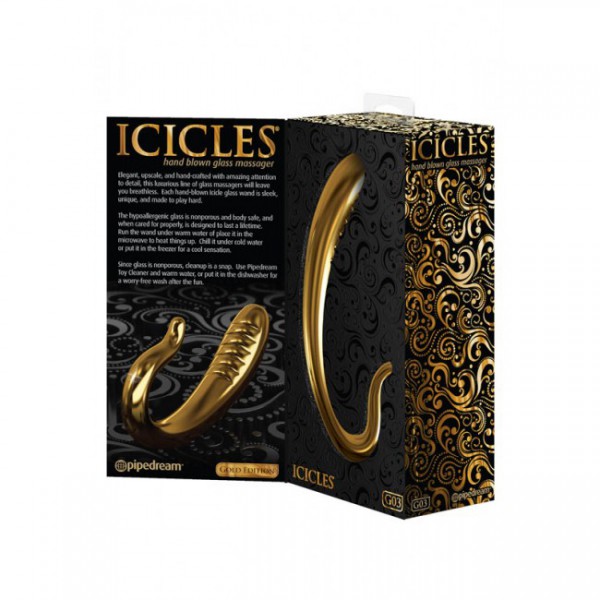 Icicles - Gold Edition G03 - Curved Glass Dildo