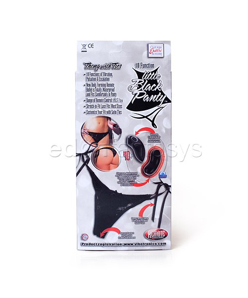 Remote control vibrating little black panty thong — image 4 of 4