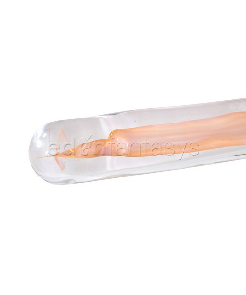 Lattachino headed pink pyrex glass dildo wand