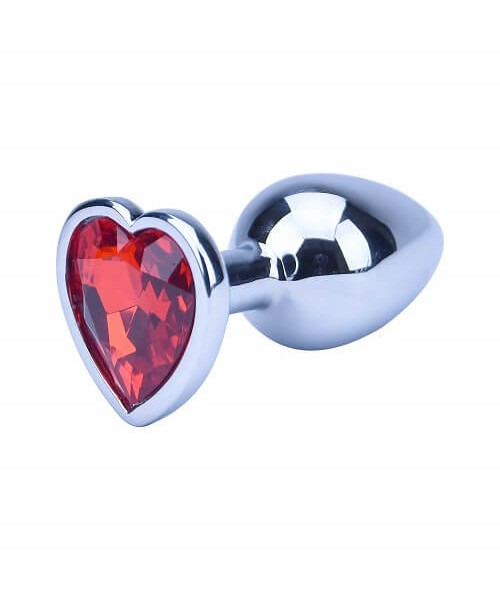 Precious Metals Heart Shaped Butt Plug-Silver