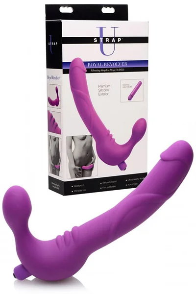 Strap U 9.75" Semi-Realistic Vibrating Strapless Strap On Silicone Dildo — image 6 of 15