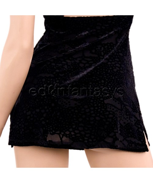 Velvet forest cocktail dress