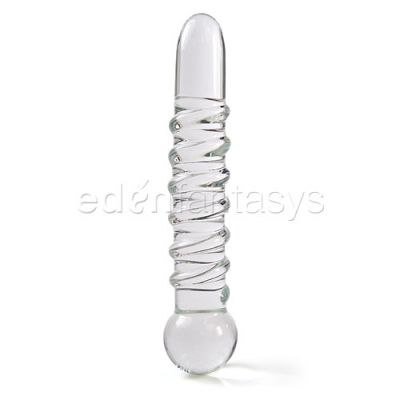 Swirl rib glass dildo probe