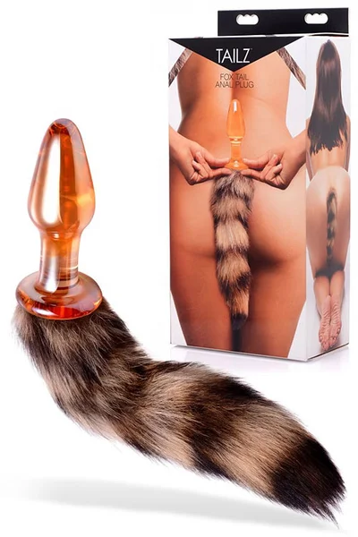 Tailz 4" Glass Anal Plug with Fluffy Fox Tail — image 10 of 10