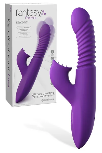 Pipedream Thrusting 9.5" Rabbit Vibrator With Heat Function & Petal Stimulator — image 6 of 15