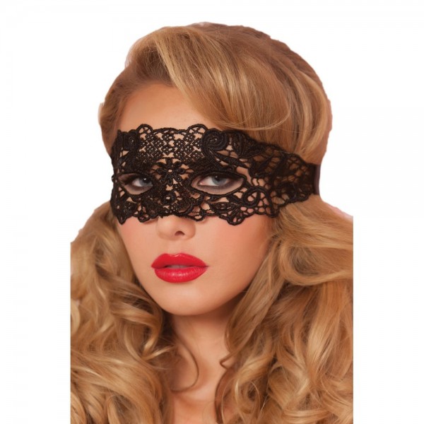 Seven 'til Midnight Black Galloon Lace Eye Mask