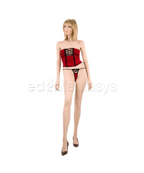 Velvet lace up bustier