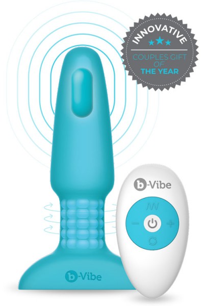 B-Vibe Rimming 6" Silicone Butt Plug with Remote