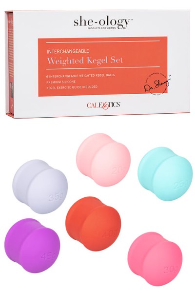 California Exotic She-ology Interchangeable Weighted Kegel Set (8 Pce)