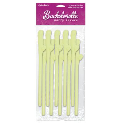 Bachelorette Glowing Dicky Sipping Straws 10 pack
