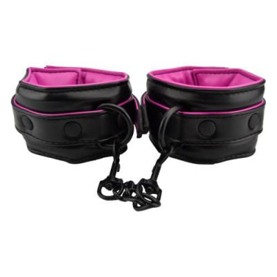 Bound to Please Pink 038 Black Wrist Cuffs