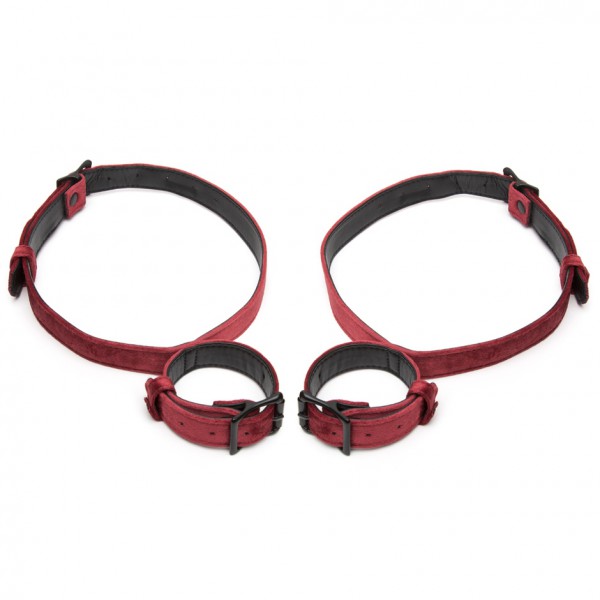 Bondage Boutique Ruby Velvet Wrist to Thigh Restraint