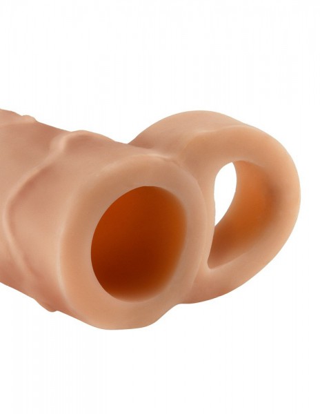 Fantasy X-Tensions 1 Inch Extra Realistic Penis Sleeve with Ball Strap — image 4 of 4