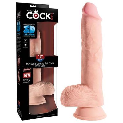 King Cock Plus 10 Triple Density Fat Cock with Balls