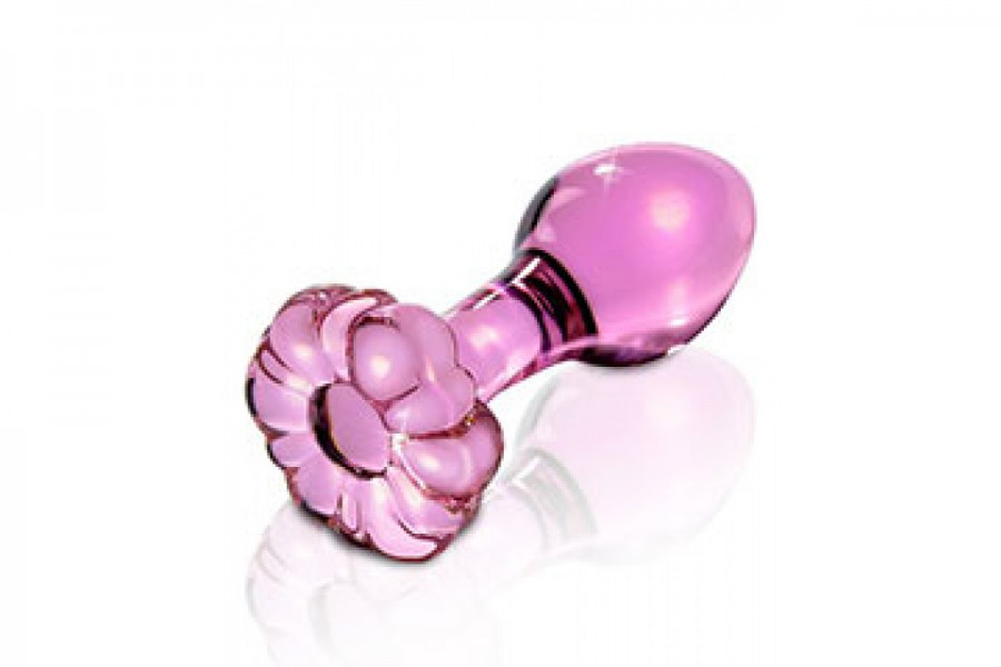 Icicles No 48 Medium Glass Flower Butt Plug 3 Inch