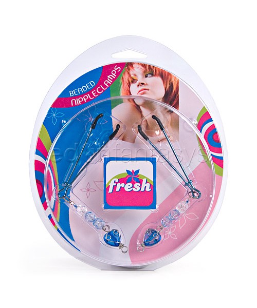 Fresh heart beaded nipple clamps